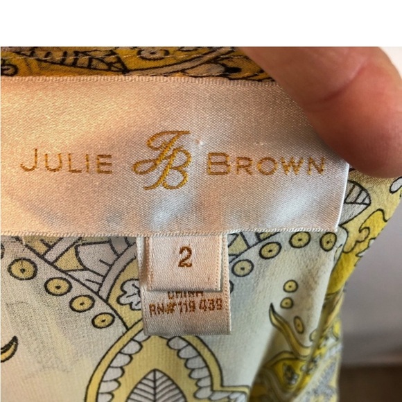 Julie Brown Silk sheer V-Neck Tunic - Sz 2 - Picture 5 of 15